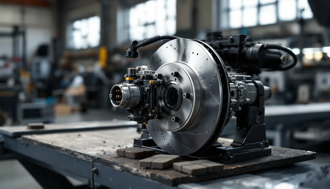 SBC electro-hydraulic brake unit and new brake parts for a Mercedes-Benz E-Class in Dallas