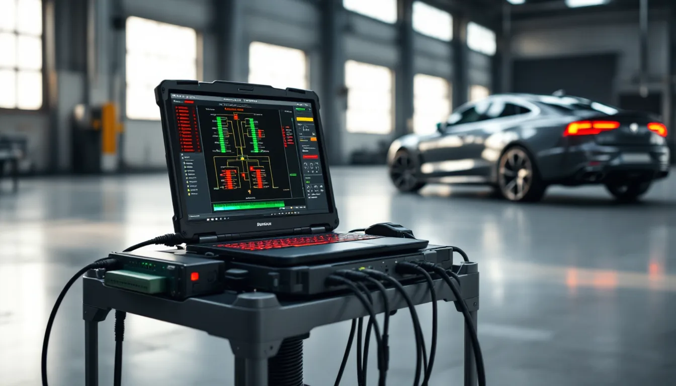 Factory-level XENTRY diagnostic session running on a Mercedes-Benz in a Dallas workshop