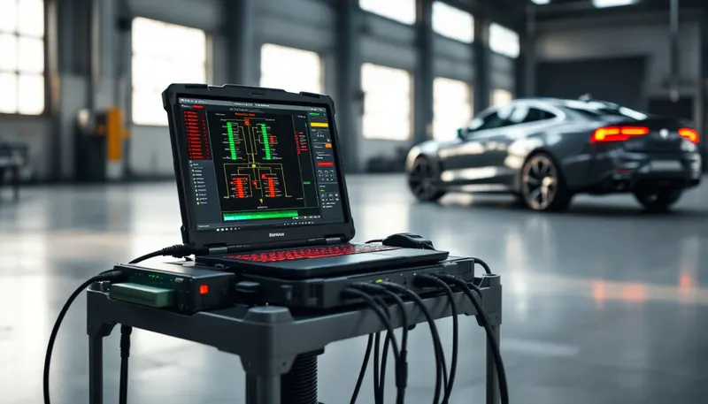 Factory-level XENTRY diagnostic session running on a Mercedes-Benz in a Dallas workshop
